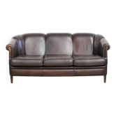 Unique sheepskin 3-seater sofa with deep colours and a distinctive design
