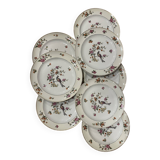 Set of 8 flat plates in Limoges porcelain