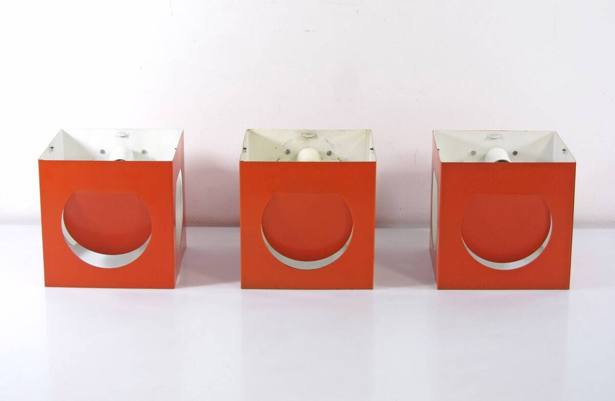 3 Stockmann Orno orange vintage Shogo Suzuki lamps