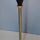 Lampadaire en laiton et aluminium verni noir, Italie