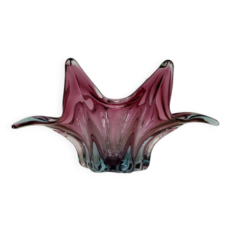 Bol en verre rose de Murano du milieu du siècle, années 1970
