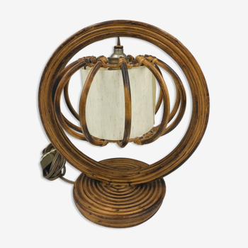 50-60s wicker bamboo lamp