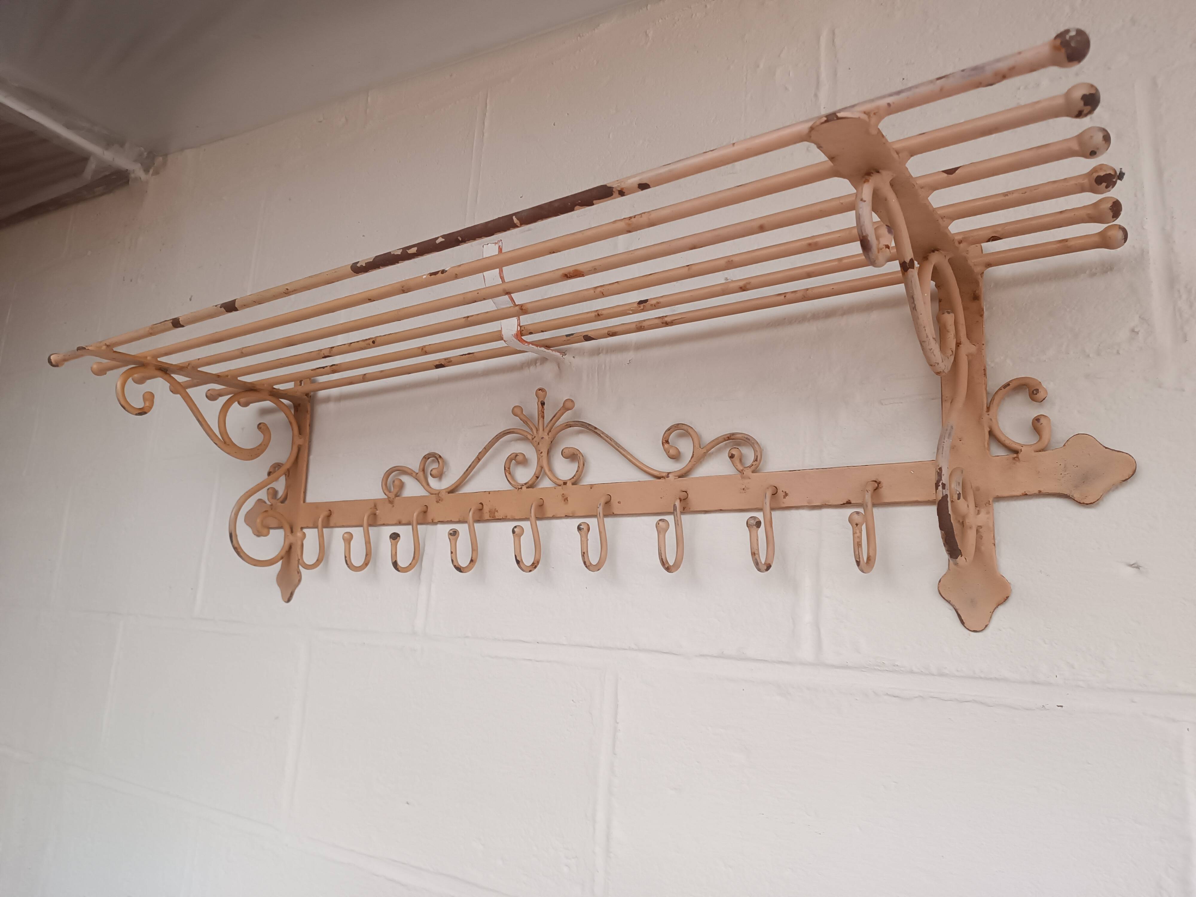 Vintage wrought iron coat rack
