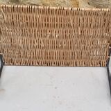 Wicker & metal shelf