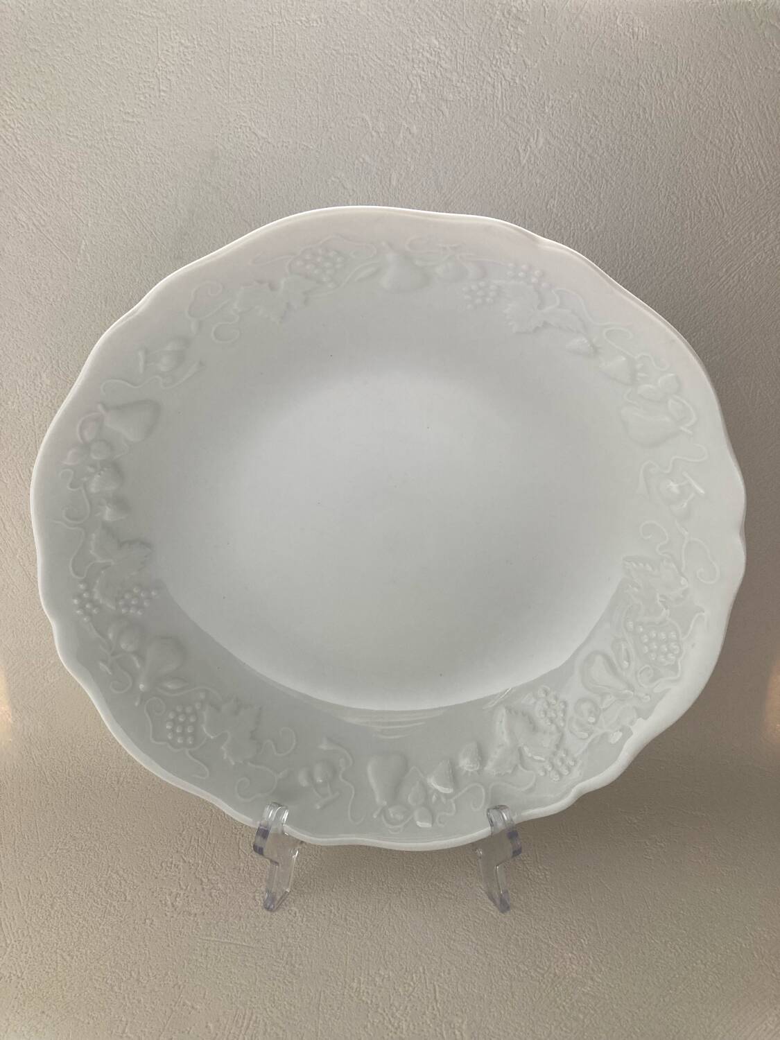 Large round hollow Limoges porcelain dish Philippe Deshoulières California model