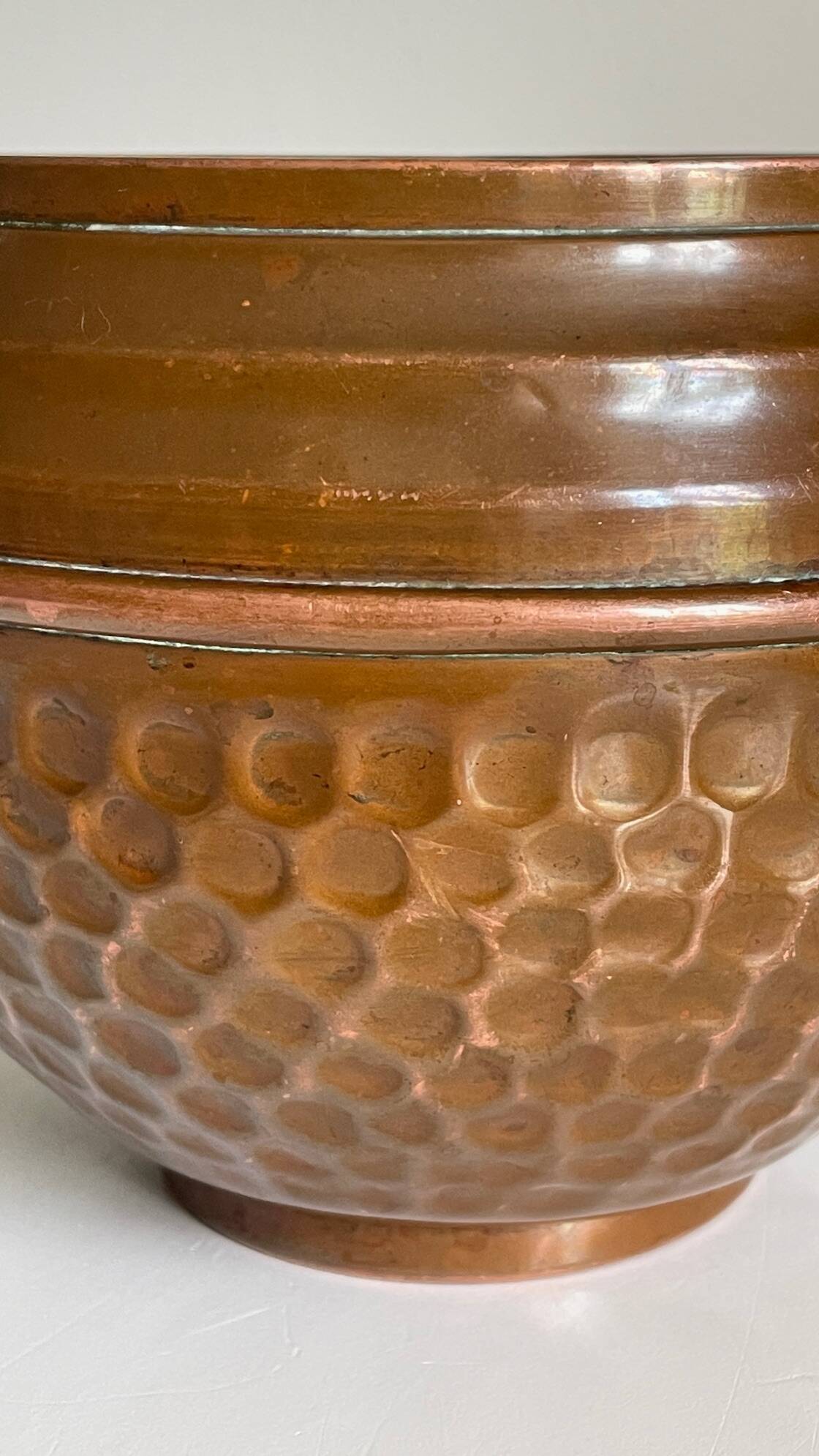 CACHE-POT par VILLEDIEU Cuivre à Patine Vintage