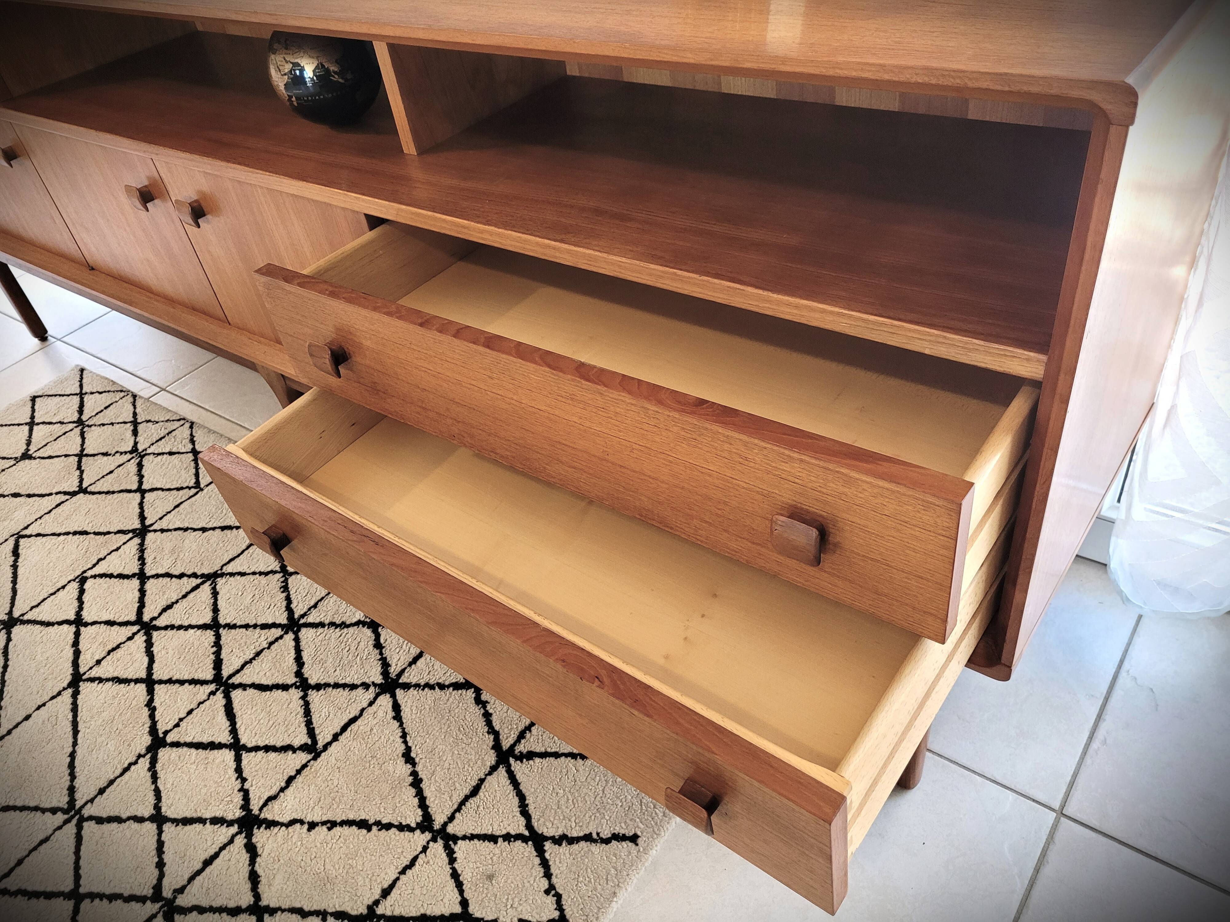 Scandinavian design sideboard in vintage teak