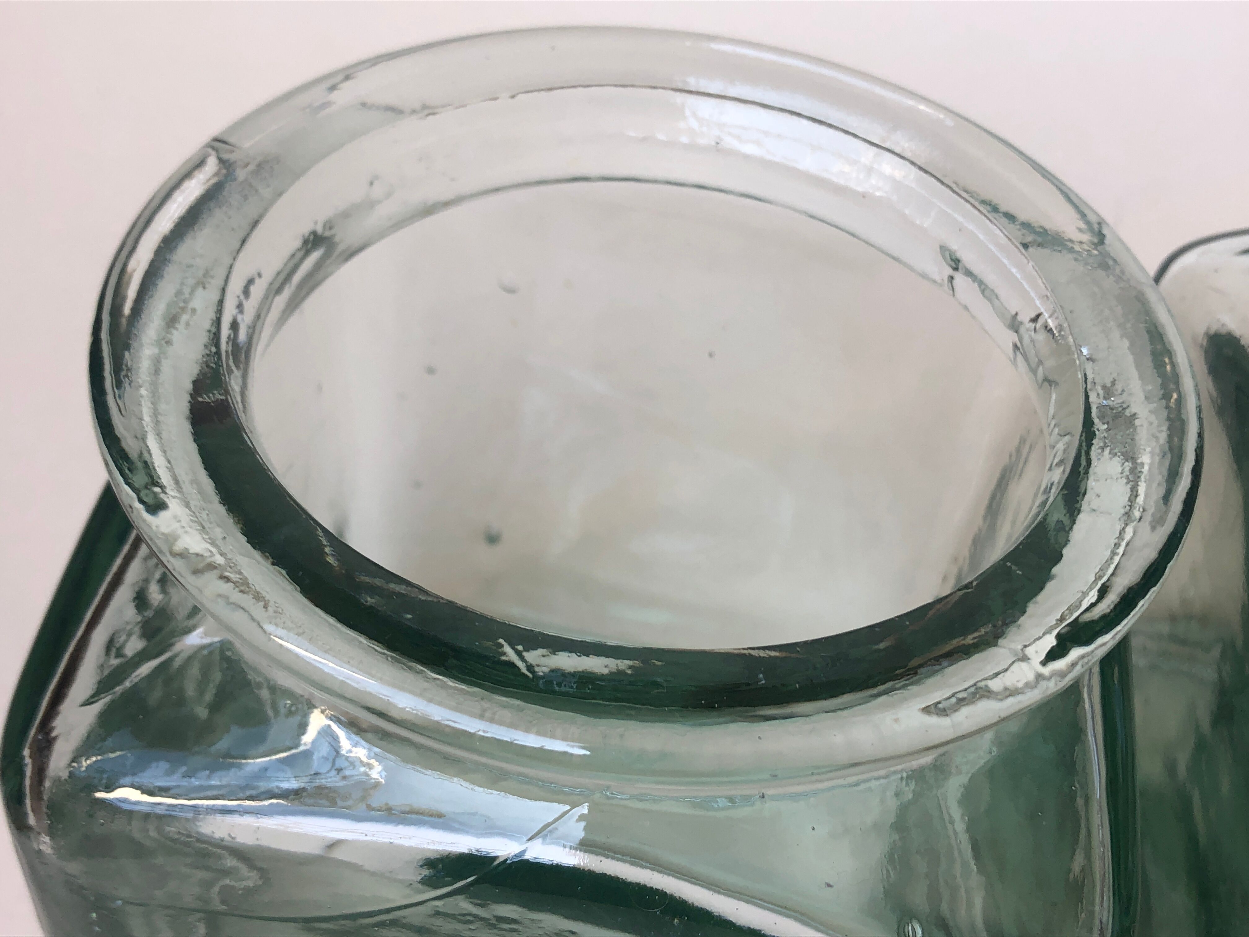 Set of 5 jars glass and Cork. 1970