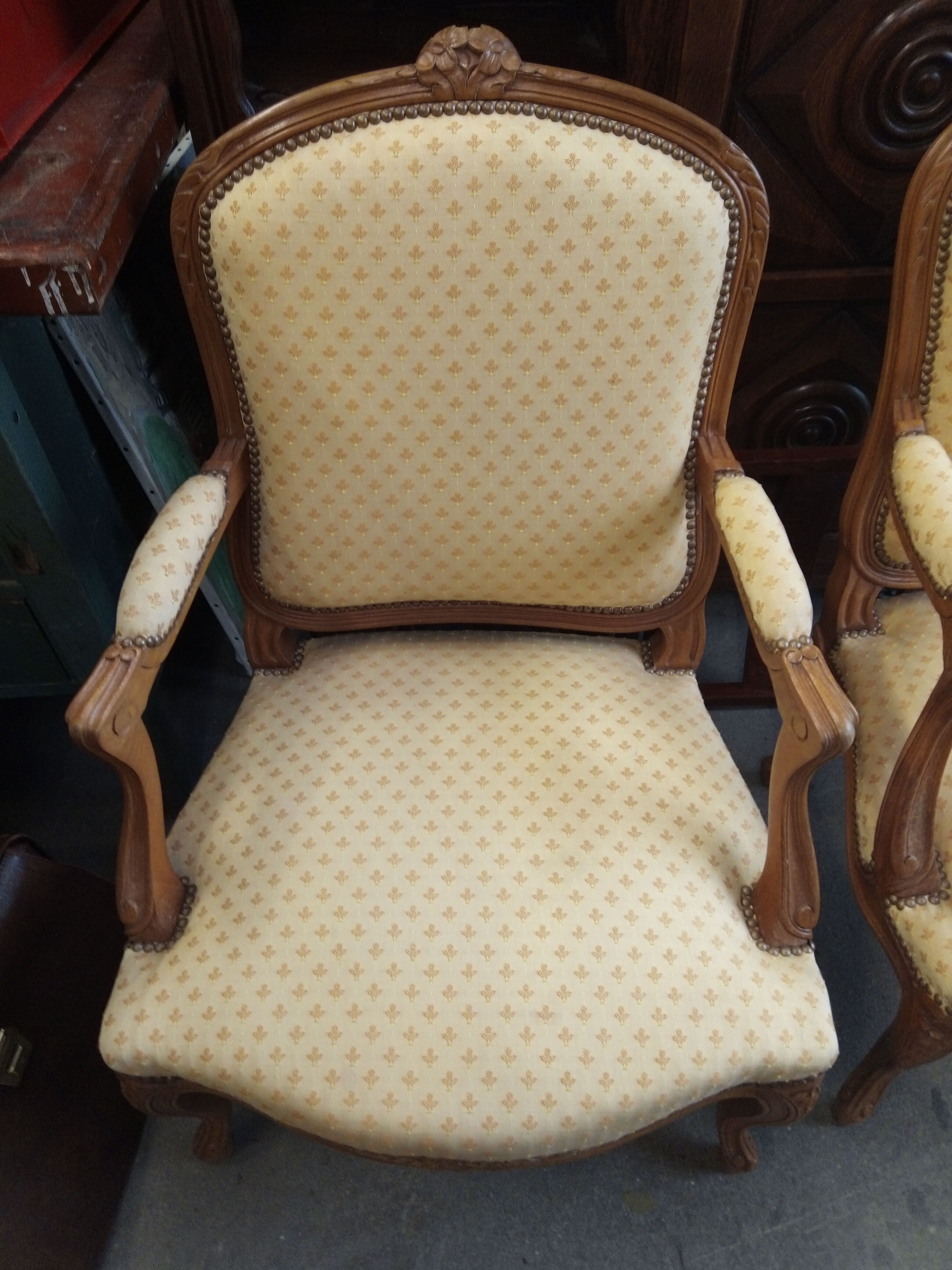 Pair of Louis XVI style armchairs