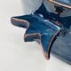 Small "Heart" dish or large blue glazed ceramic catchall.