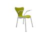 Bright green vintage chair with armrests, Fritz Hansen Series 7