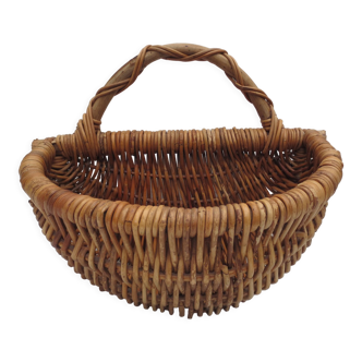 Old wicker basket, semicircle, to hang