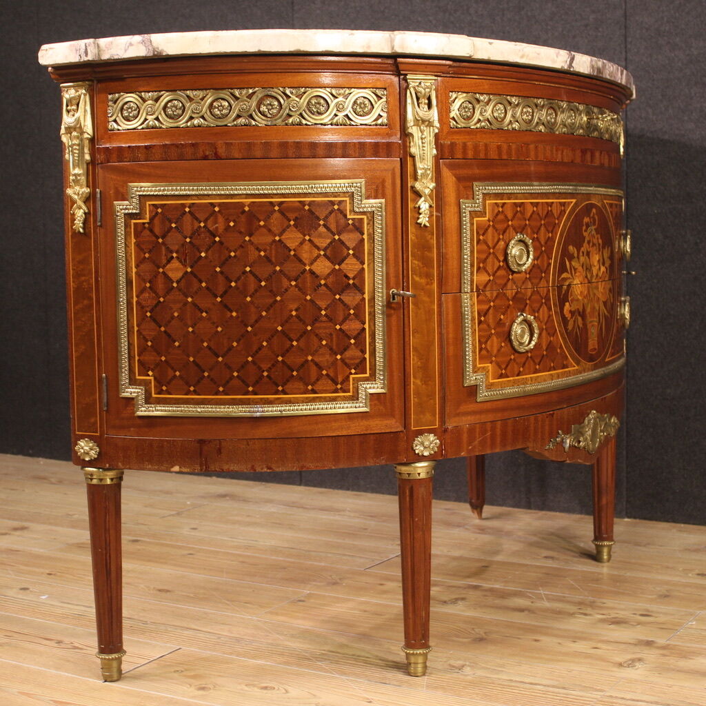 Half-moon dresser with marble top from the XXth century