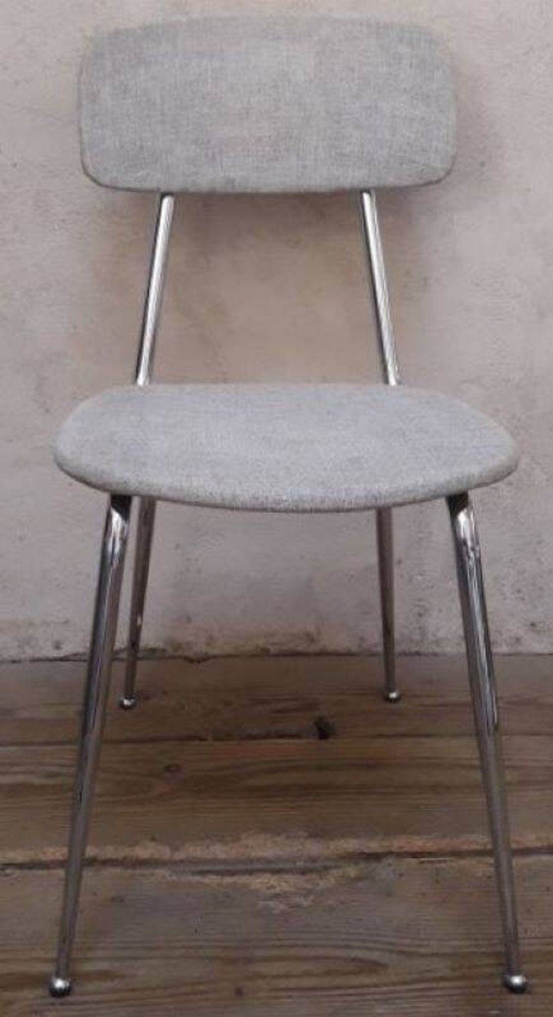 1950s chrome and fabric compass base chair