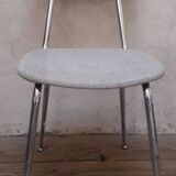1950s chrome and fabric compass base chair