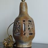 Vintage signed lamp base, openwork ceramic.