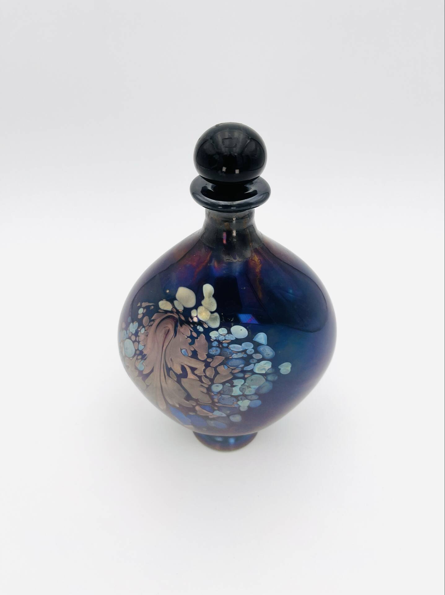 Perfume Bottle Robert Pierini Studio Glass 1984 Iridescent 21.5cm