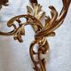 Pair of vintage French wall sconces in bronze, Louis XV Rococo style.