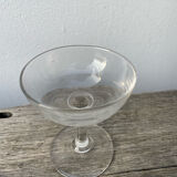 4 champagne coupes in bubbled blown glass, circa 1900