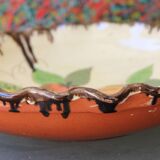 Dish, old fruit bowl in terracotta and ceramic