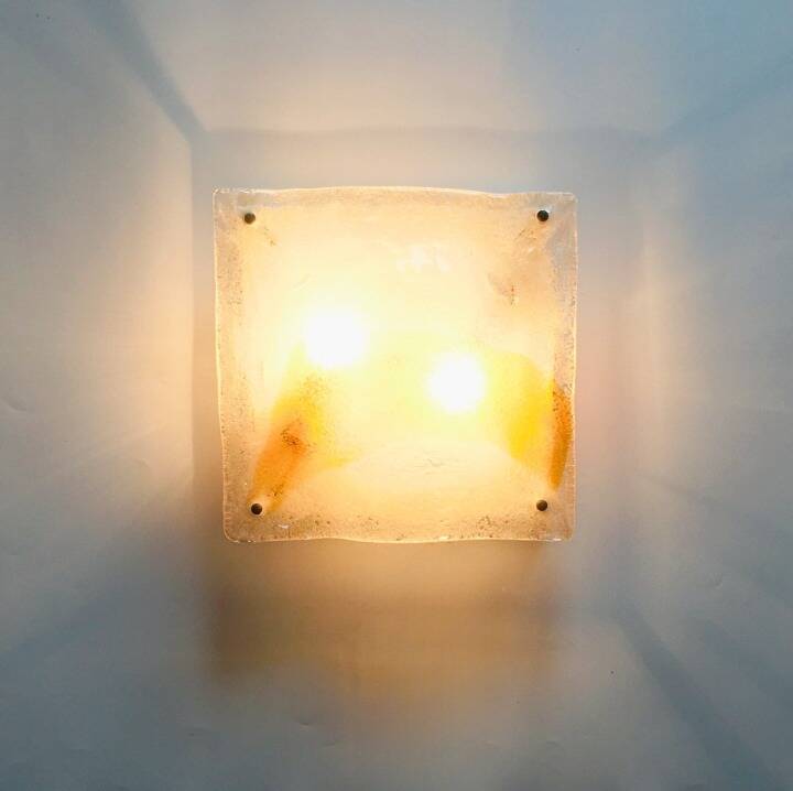 Murano Glass Flush Mount or Wall Light/Sconce by Toni Zuccheri for Mazzega, Italy, 1970s