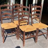 Set of mulched chairs with a straight back