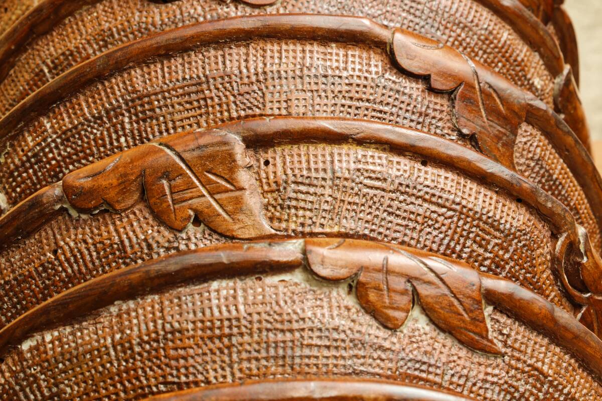 Column, carved walnut press screw, 19th century