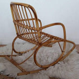 Vintage childrens rattan rocking chair