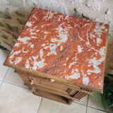 Bedside table wood and marble