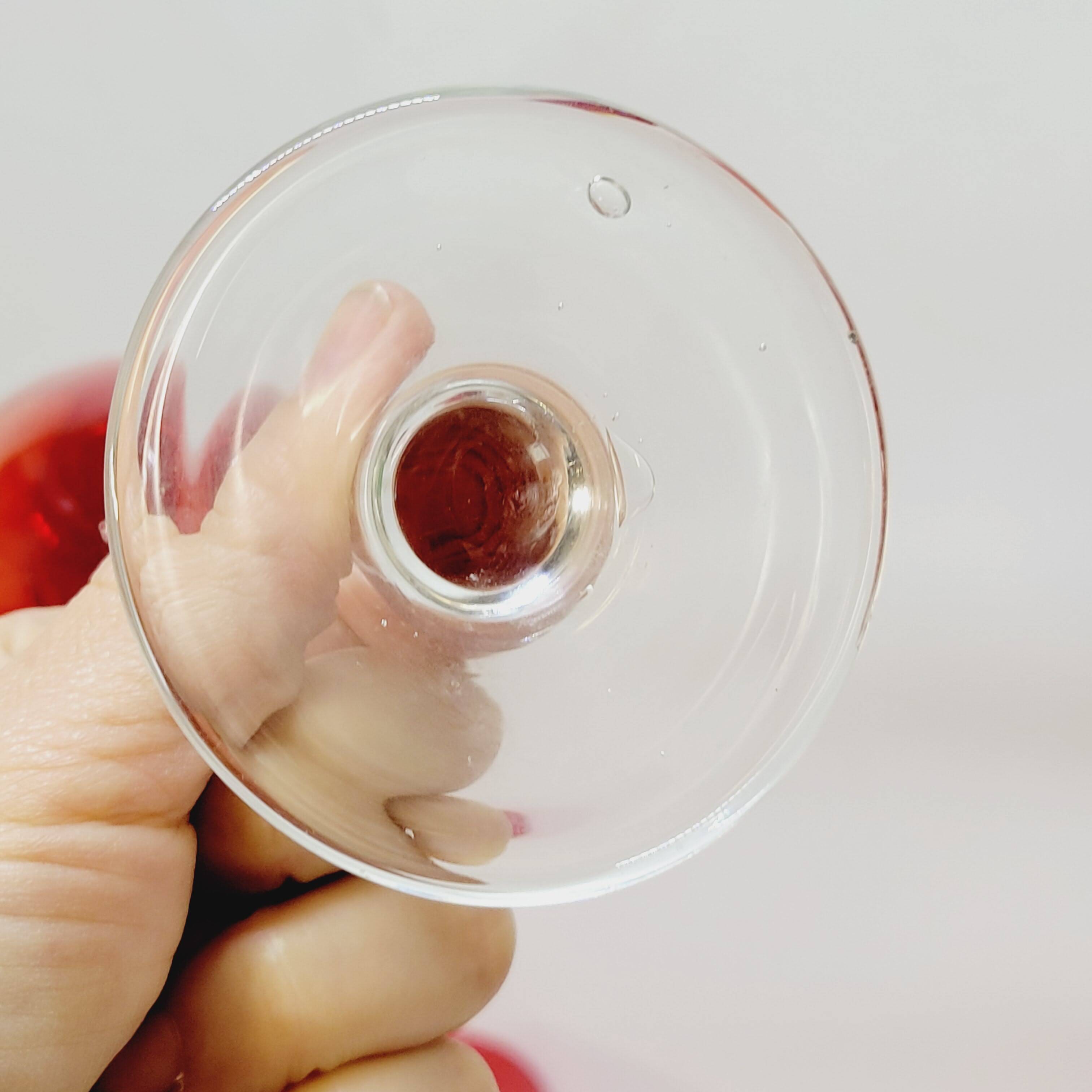 10 ruby red blown glass champagne flutes