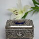 Vintage Silver Metal Jewelry Box Japan