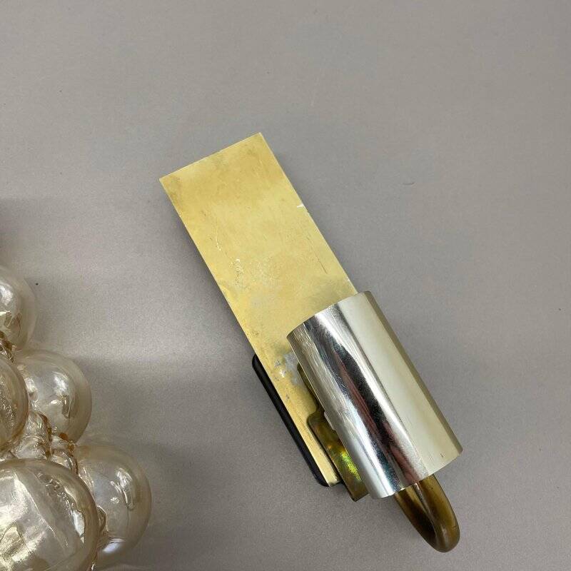 Amber vintage glass wall lamp by Helena Tynell for Glashütte Limburg, 1970s