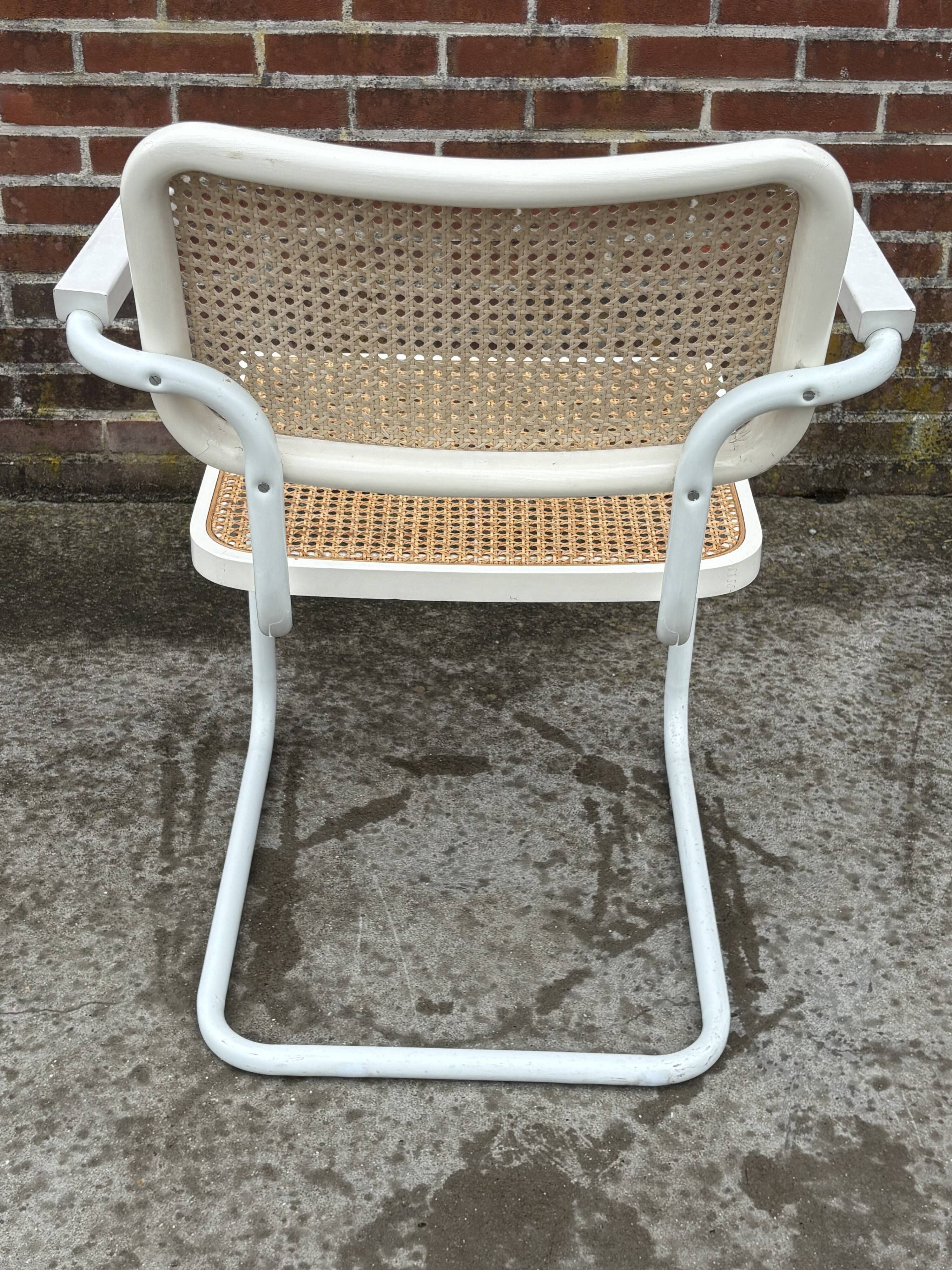 Set of 4 Cesca chairs model B64 with armrests Cesca Marcel breuer design