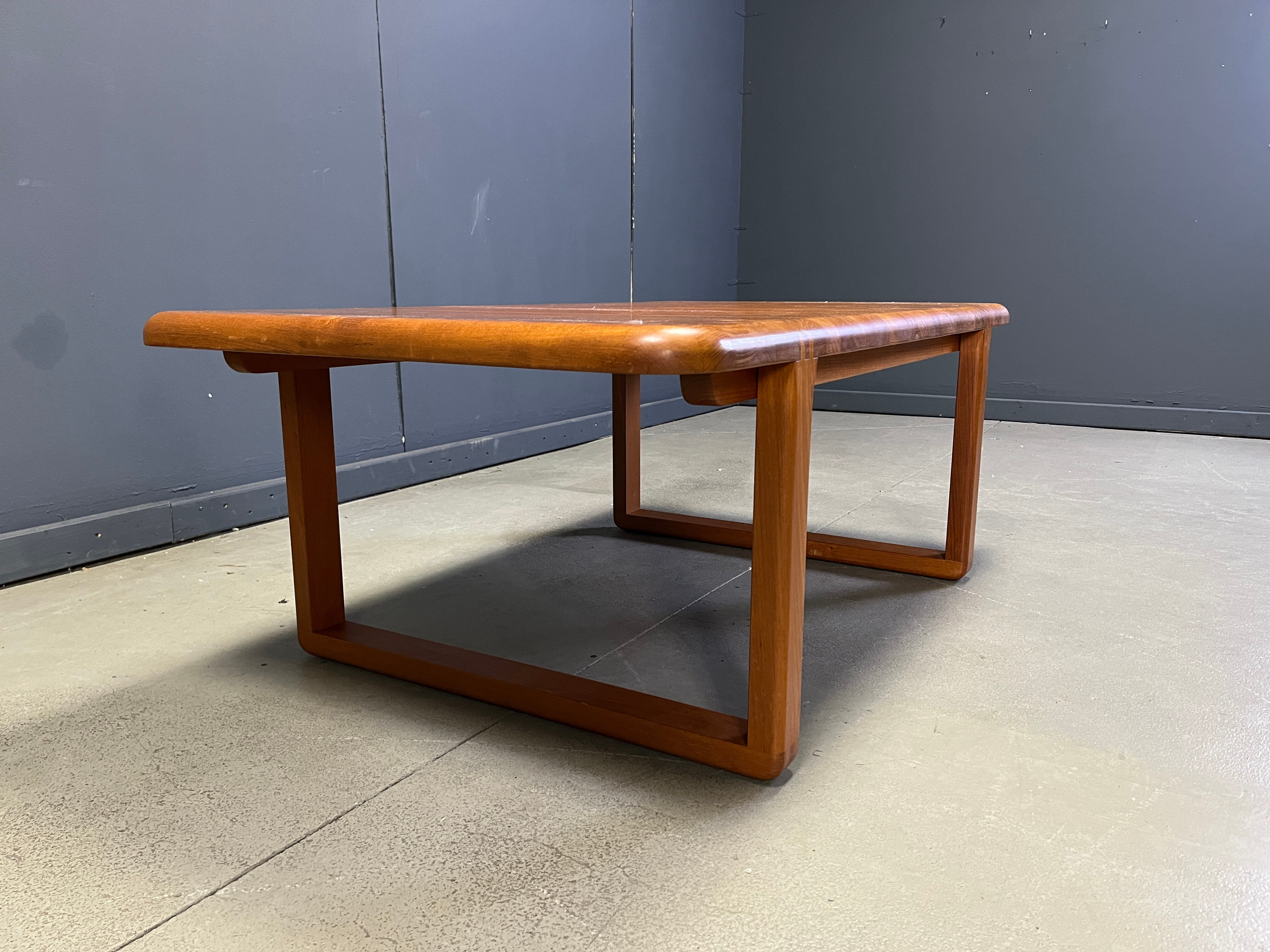 Mid-century solid teak Scandinavian coffee table, 1970s