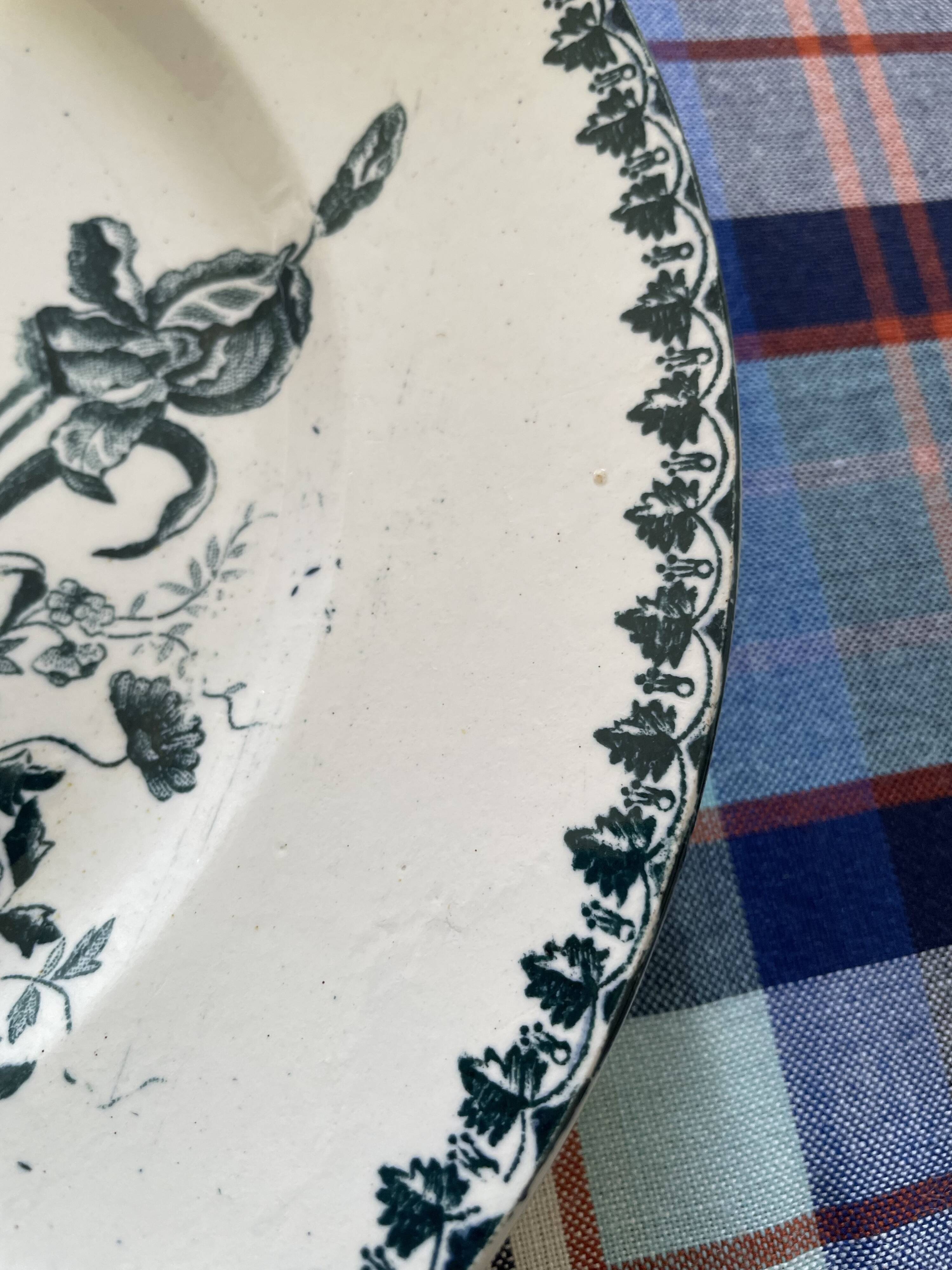 Mismatched ironstone flat plates