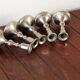 Set of 5 silver metal candle holders