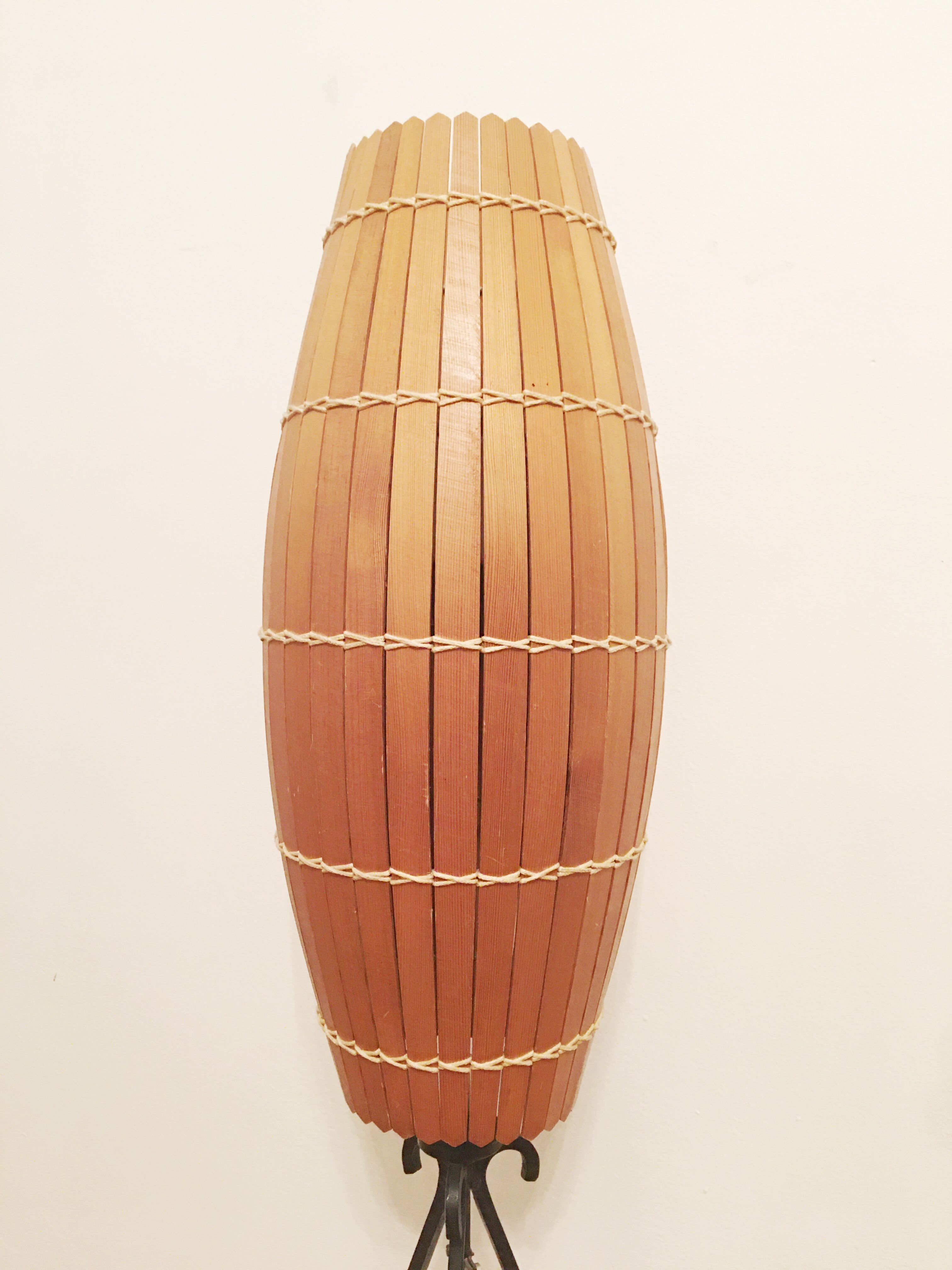 Industrial Wooden floor lamp, 1970