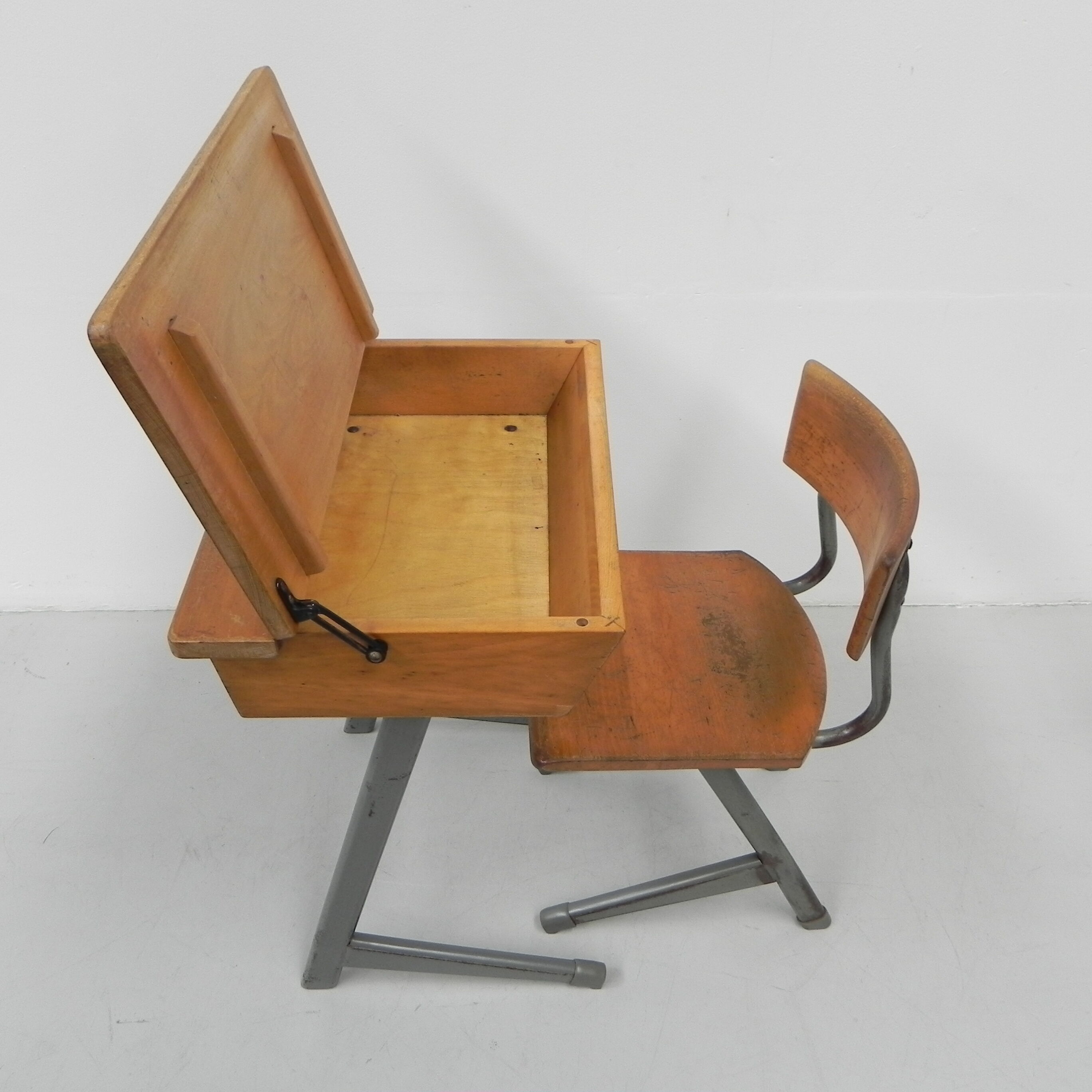 Desk and chair, industrial
