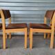 set of 6 Scandinavian style chairs in solid wood and vintage velvet