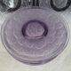 Moulded glass dessert plates – floral pattern – 1930s–1950s