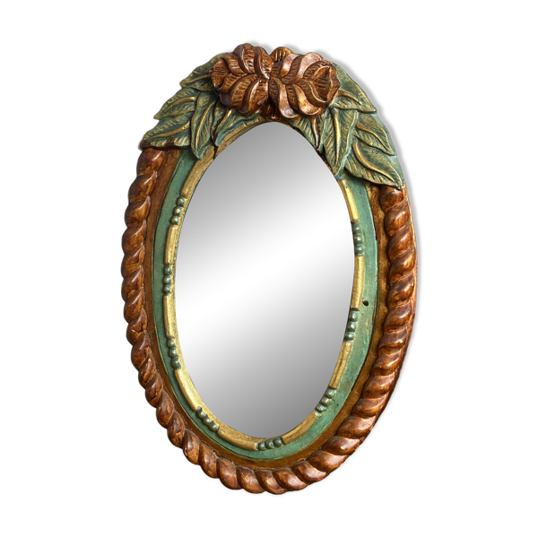 Miroir ovale en bois sculpté — Beyit