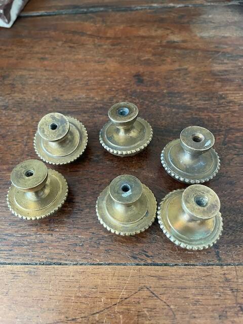 set of 6 solid brass handles in Louis XVI style