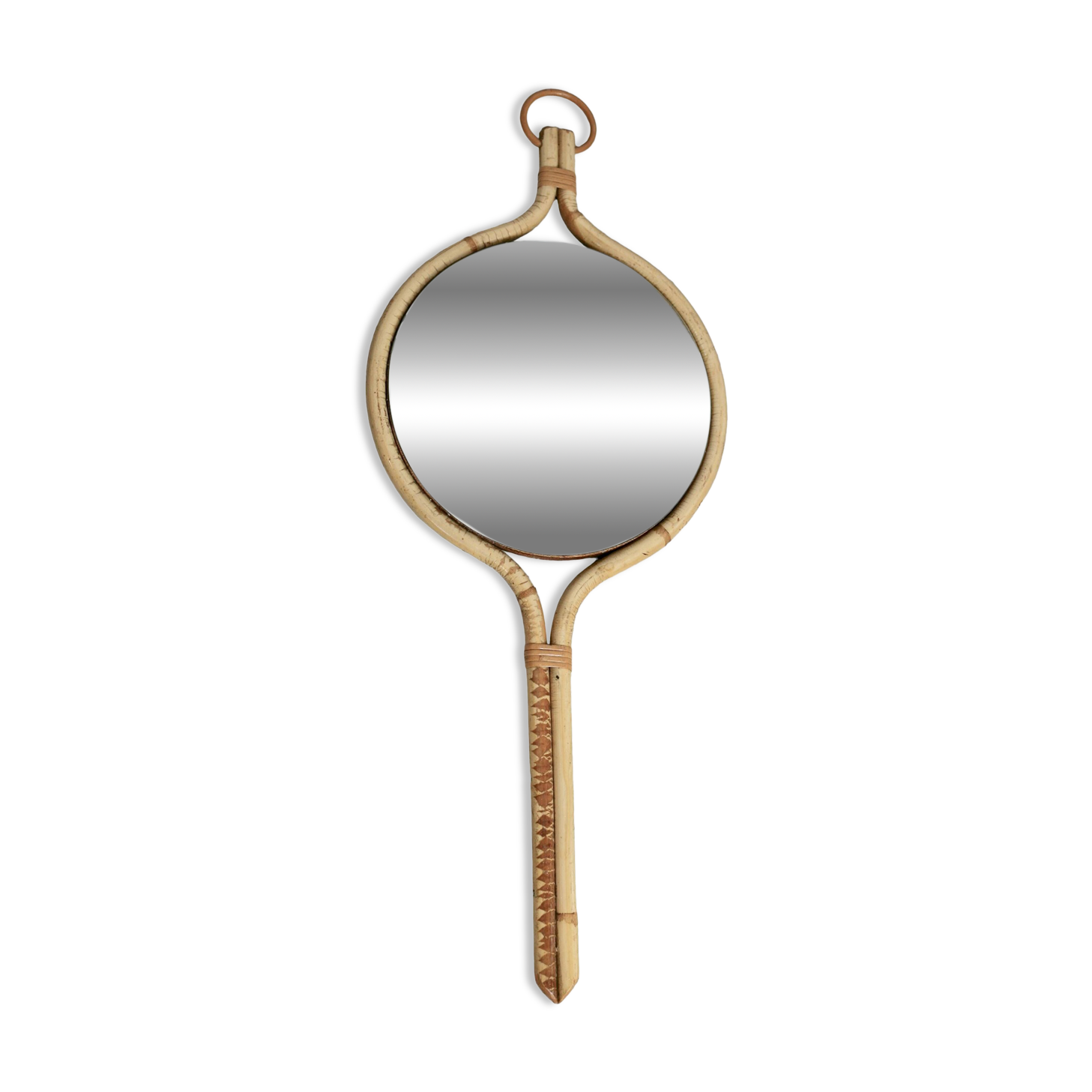 Rattan mirror in the style of Louis Sognot, France, 1950
