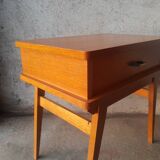 Vintage wooden compass foot bedside table