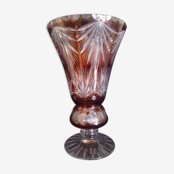 Vase en cristal taillé de Bohème