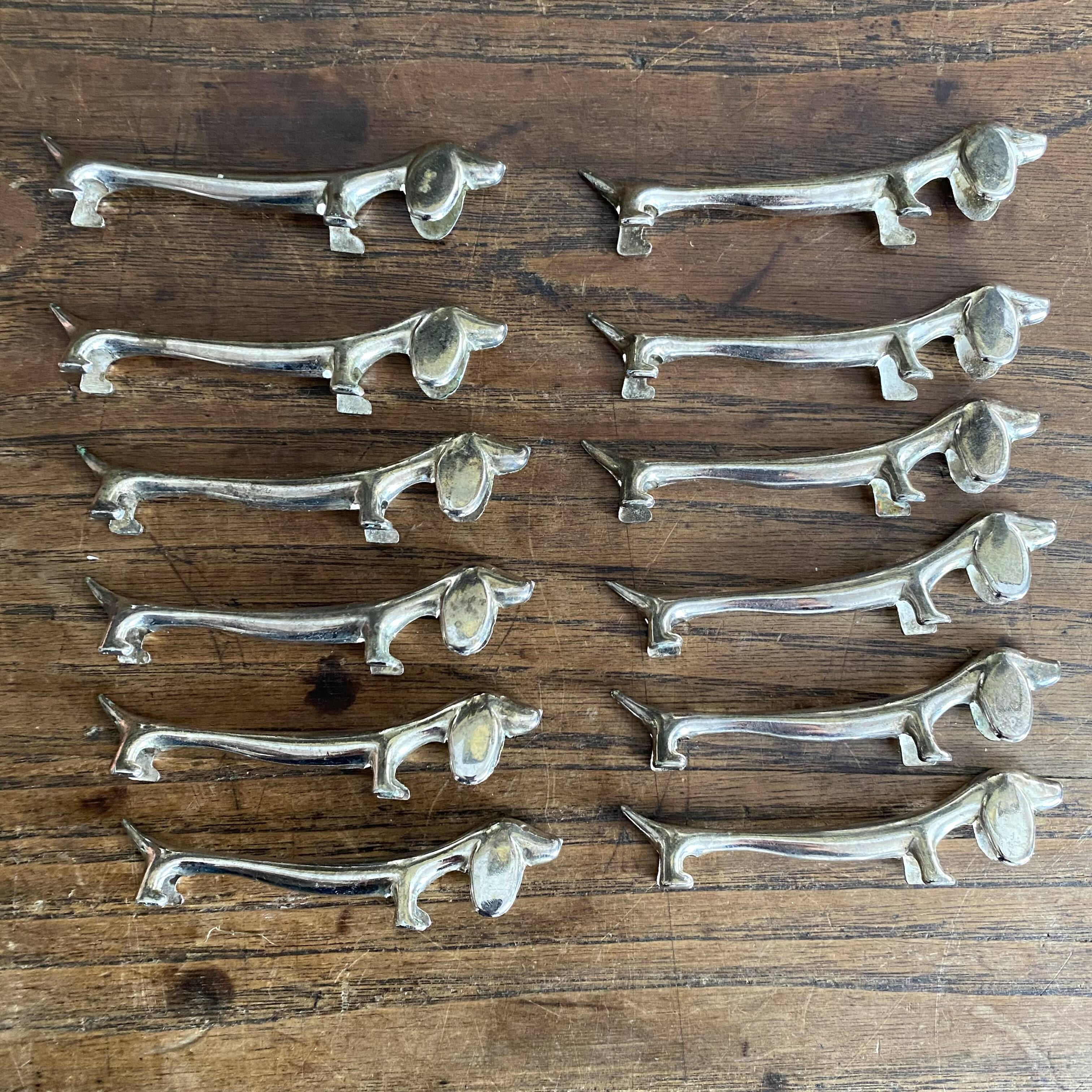 Vintage dachshund dog knife holder