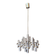 Chandelier with 12 lights in chrome metal attributed to Gaetano Sciolari for Staff Leuchten, 1970.