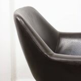 Italian Vintage Chocolate Brown Leather Office Chair