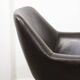 Chaise de bureau italienne vintage en cuir marron chocolat