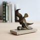 Pair of art deco seagull bookends in regulation and marble